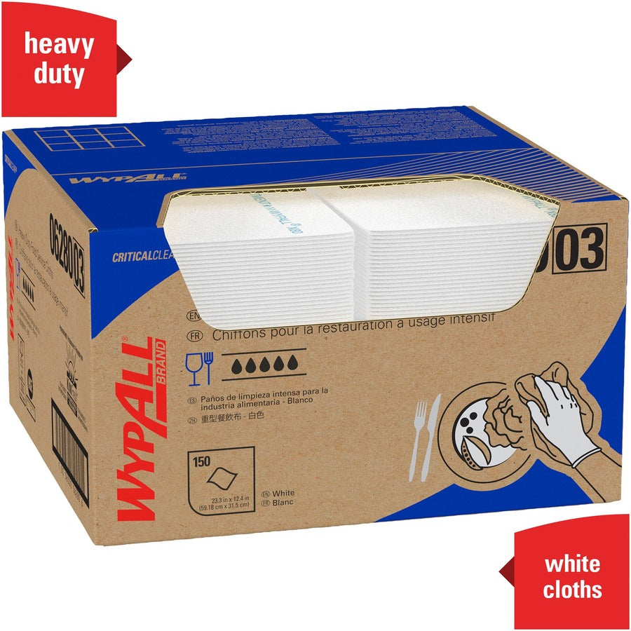 Wypall Critical Clean Ultra Duty Foodservice Cloths with Anti-Microbial Treatment - 06280