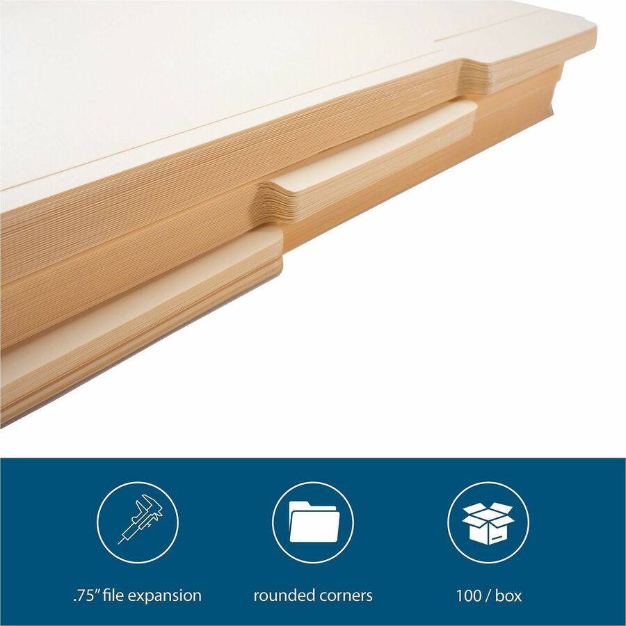 Business Source 1/3 Tab Cut Legal Recycled Top Tab File Folder - 17526