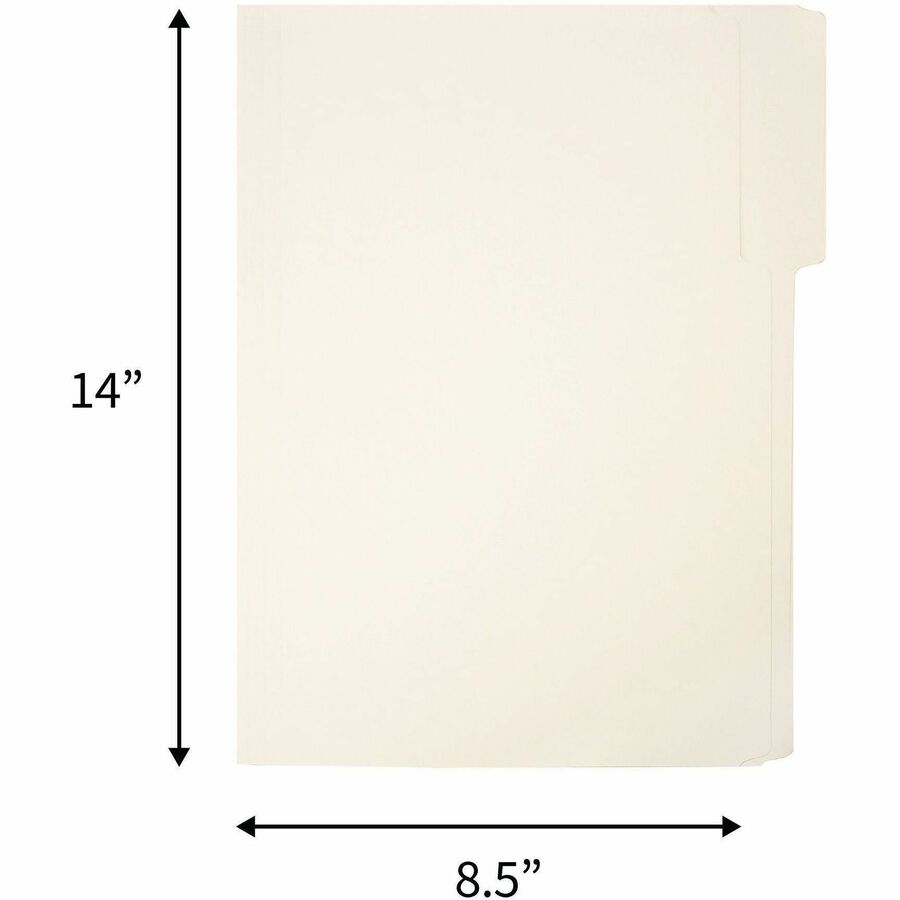 Business Source 1/3 Tab Cut Legal Recycled Top Tab File Folder - 17526