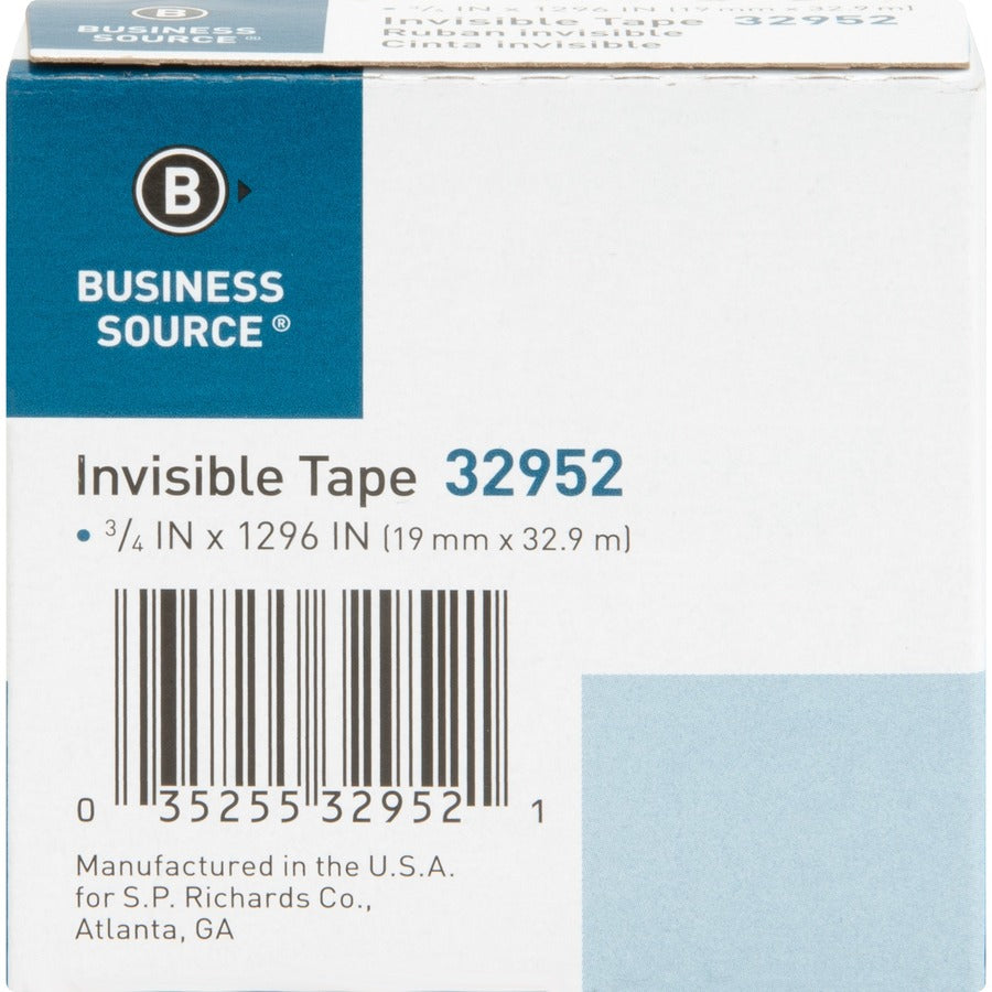 Business Source Invisible Tape Dispenser Refill Roll - 32952