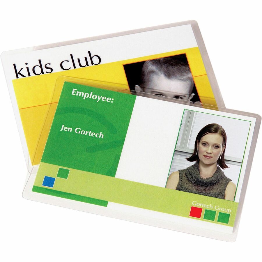 Fellowes Punched ID Card/Clip Glossy Laminating Pouches - 52033