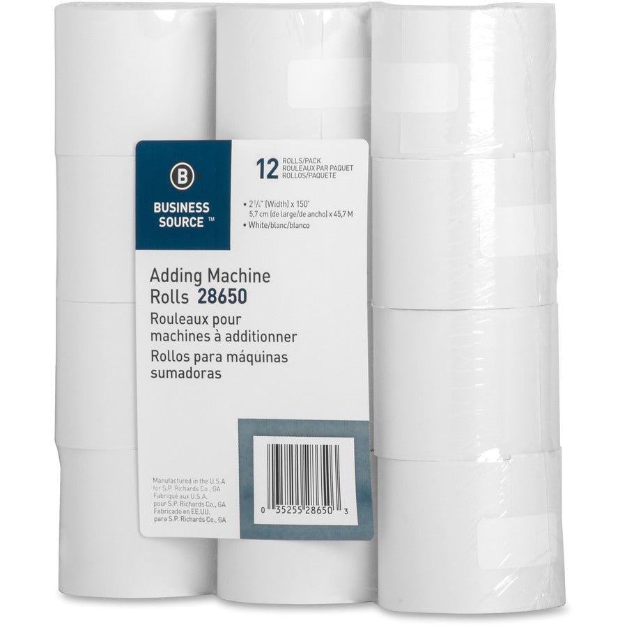 Business Source 150' Adding Machine Rolls - 28650