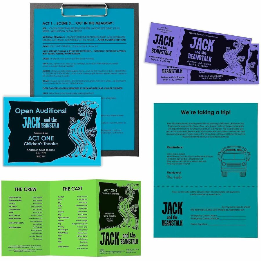 Astrobrights Color Copy Paper - "Cool" , 5 Assorted Colours - 20274