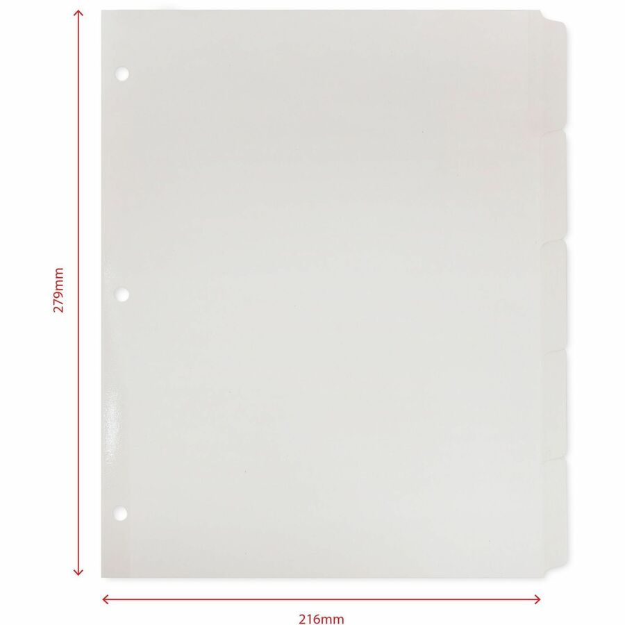 Business Source 3-Ring 5-Tab Erasable Tab Indexes - 20072