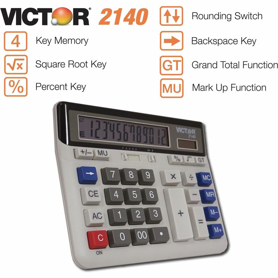 Victor 12-digit XL LCD Desktop Calculator - 2140