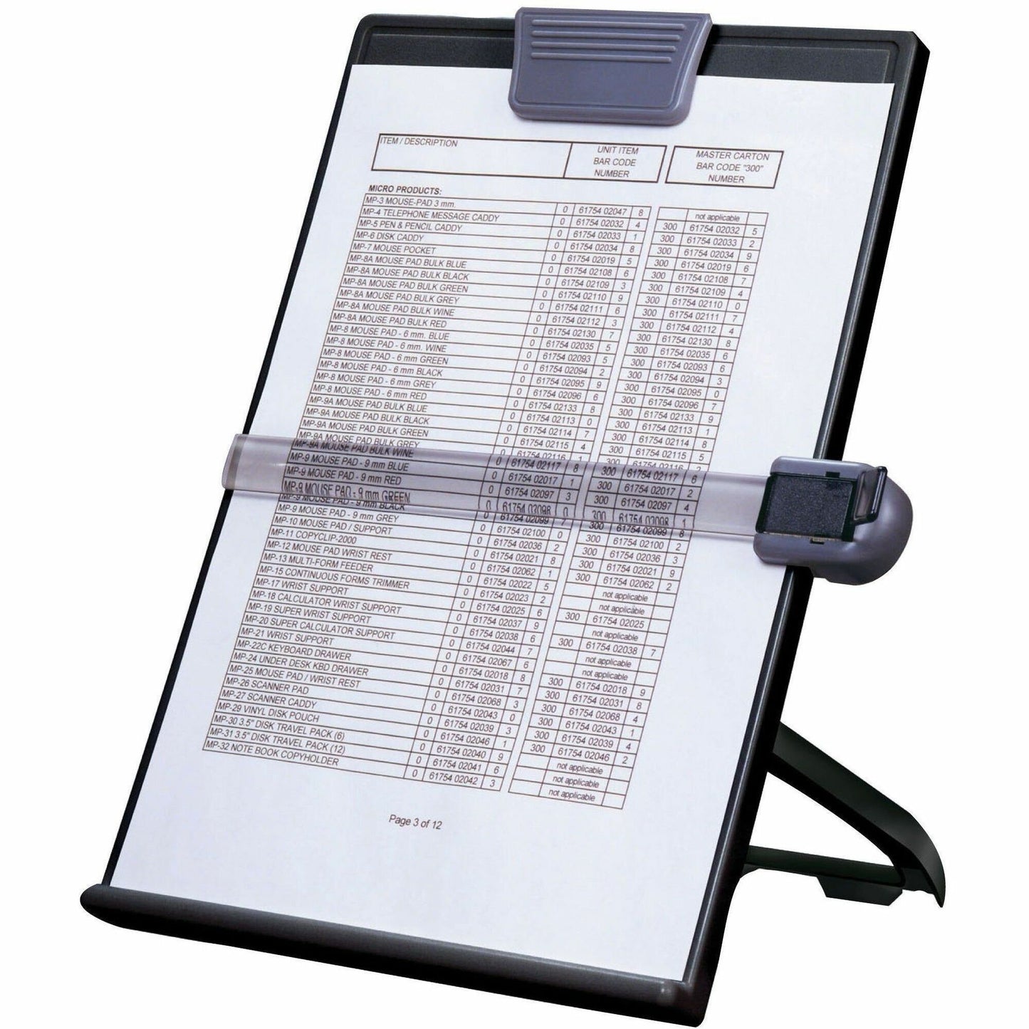 DAC® EH-17004-BLK Euroholder Easel Copyholder, Black