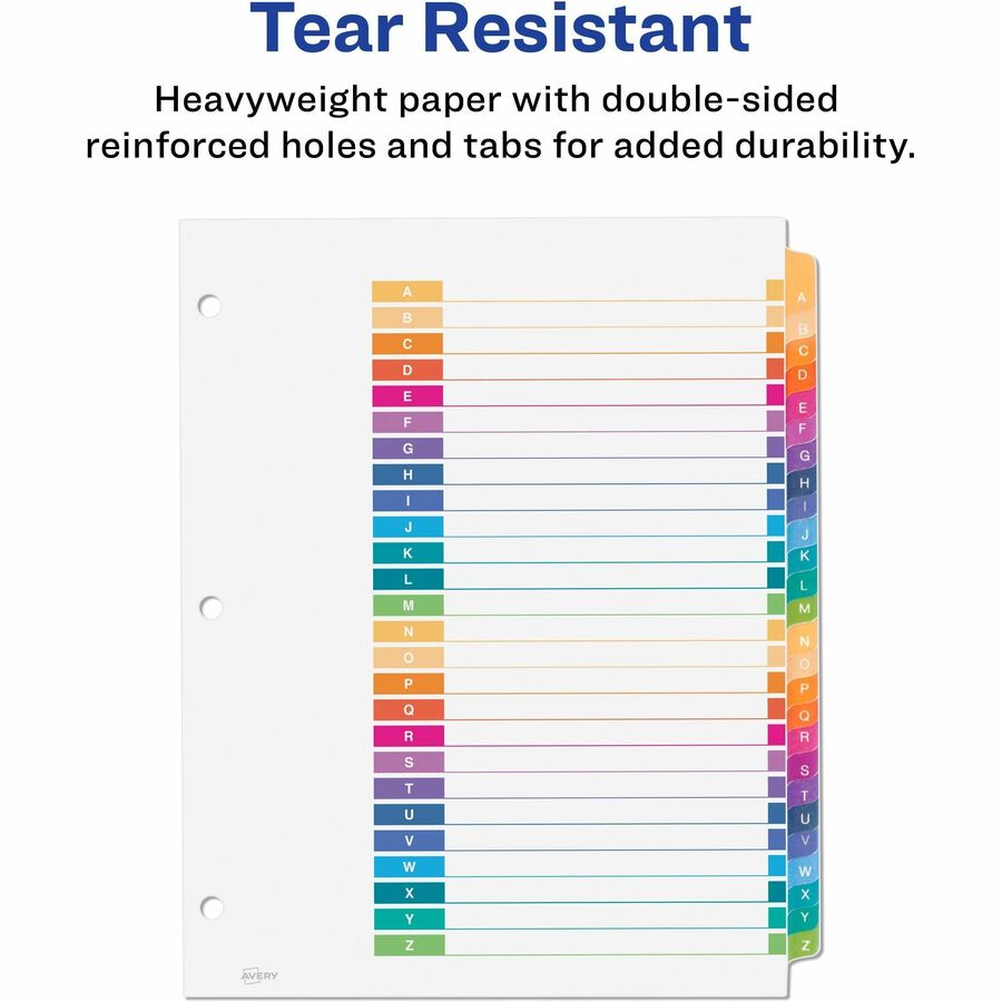 Avery® Ready Index® Table of Contents Dividers for Laser and Inkjet Printers, A-Z - 11125