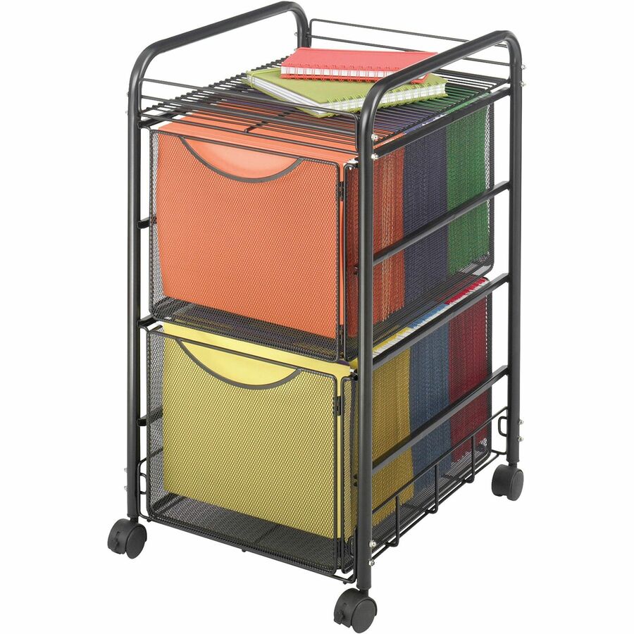 Safco Onyx Double Mesh Mobile File Cart - 5212BL