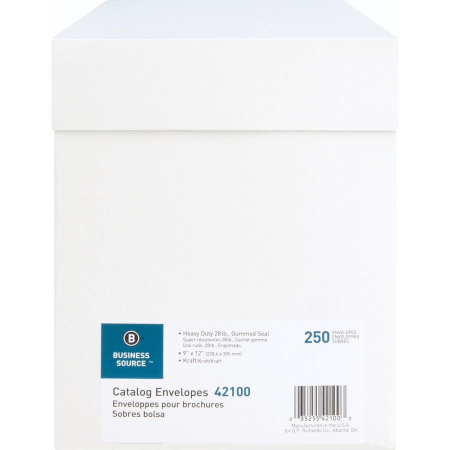 Business Source Kraft Gummed Catalog Envelopes - 42100
