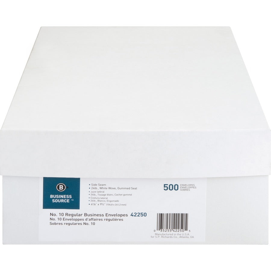 Business Source No. 10 Regular Business Envelopes - 42250