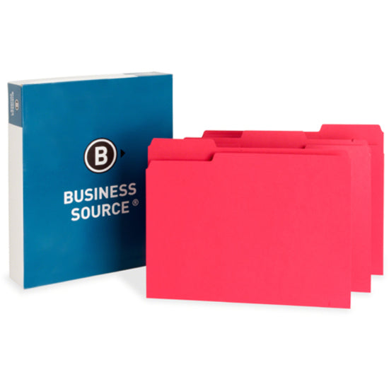 Business Source 1/3 Tab Cut Letter Recycled Top Tab File Folder - 65776