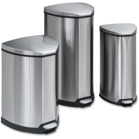Safco Hands-free Step-on Stainless Receptacle - 9686SS