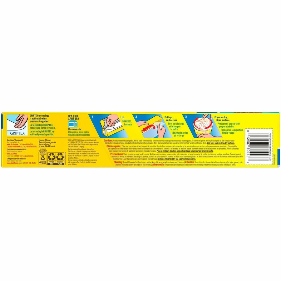 Glad 70 Square Foot Press'n Seal Food Plastic Wrap - 23069