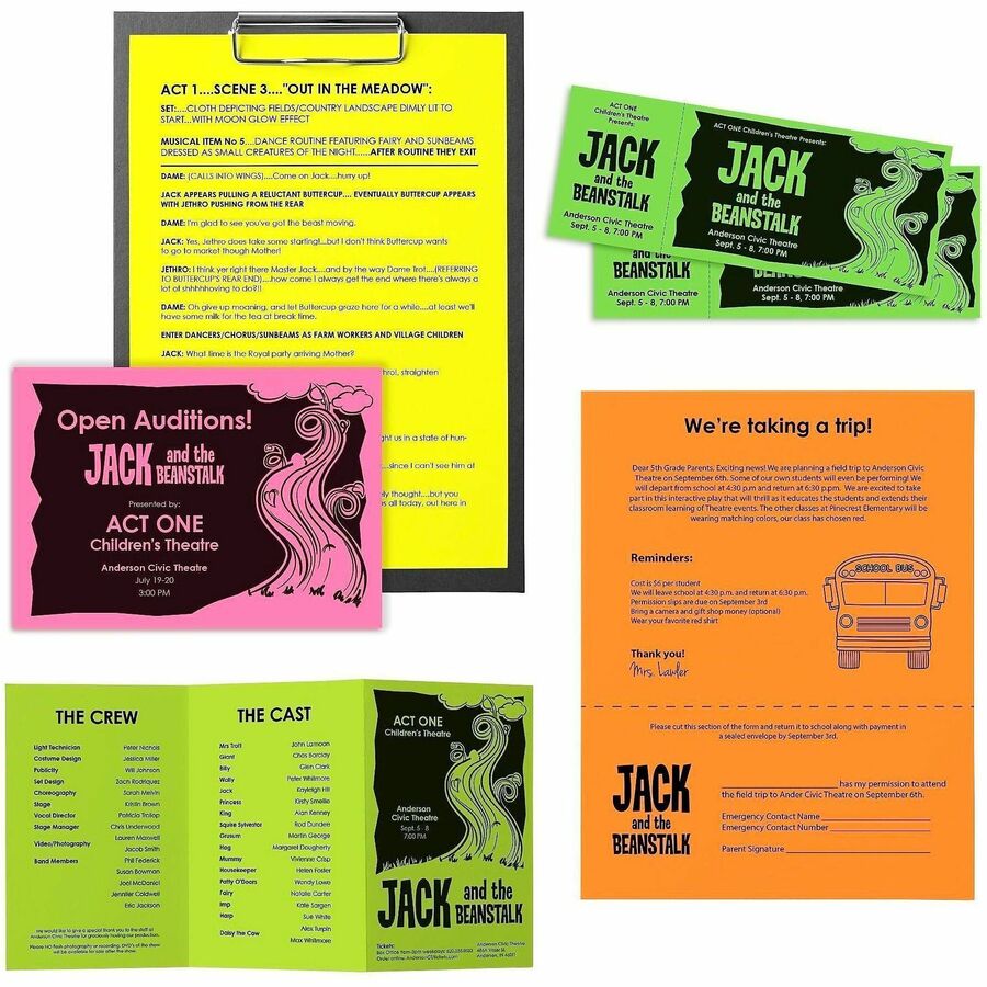 Astrobrights Color Copy Paper - "Neon" , 5 Assorted Colours - 20270