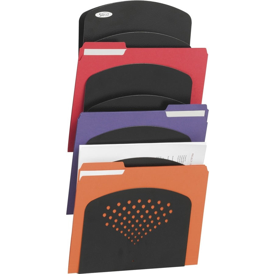 Safco Seven Pocket Letter/Legal Steel Wall Rack - 3185BL