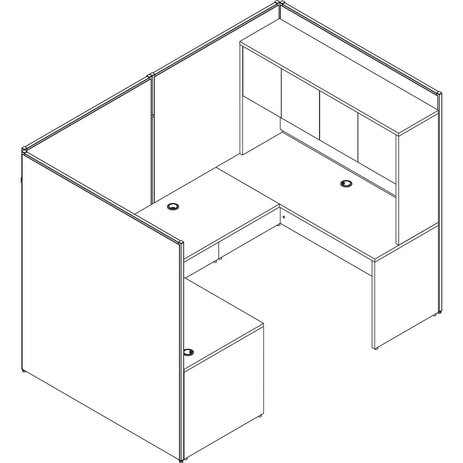 Lorell Essentials Series Stack-on Hutch with Doors - 69384