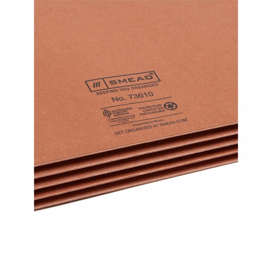 Smead Straight Tab Cut Letter Recycled File Pocket - 73610