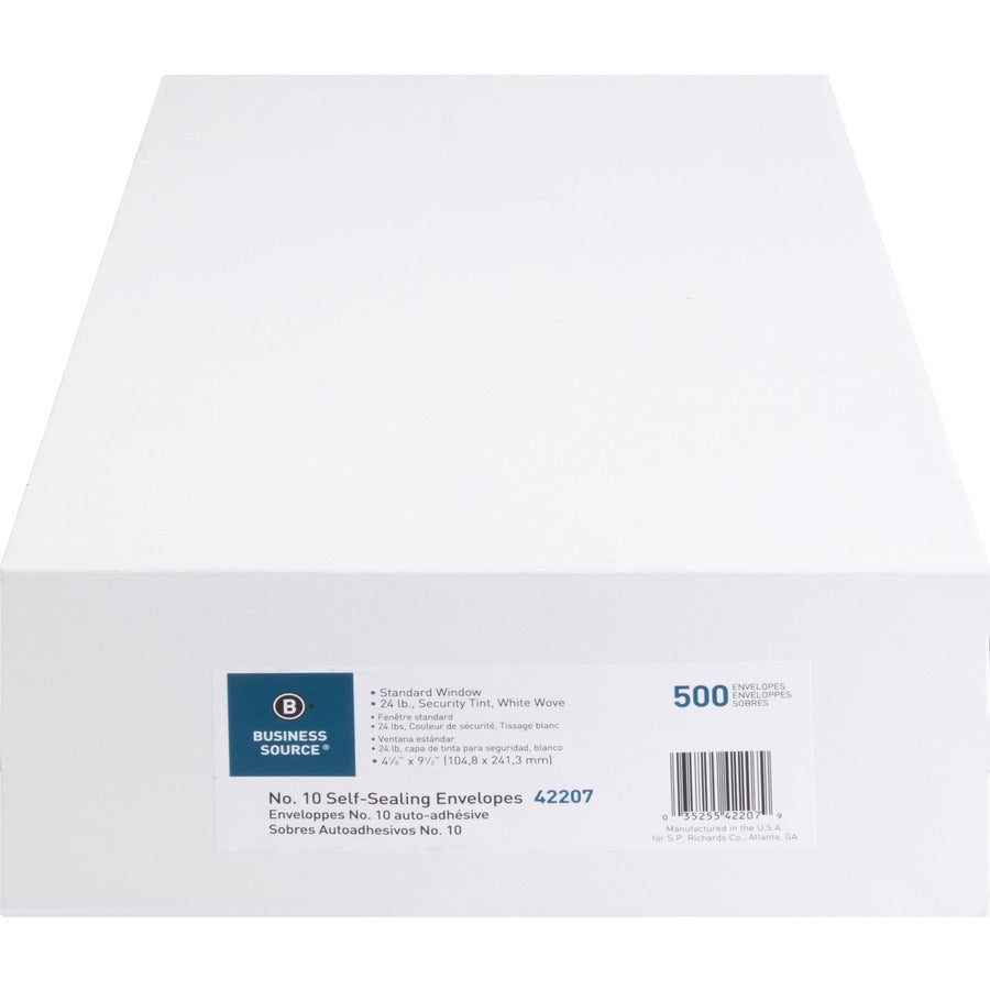 Business Source No.10 Standard Window Invoice Envelopes - 42207