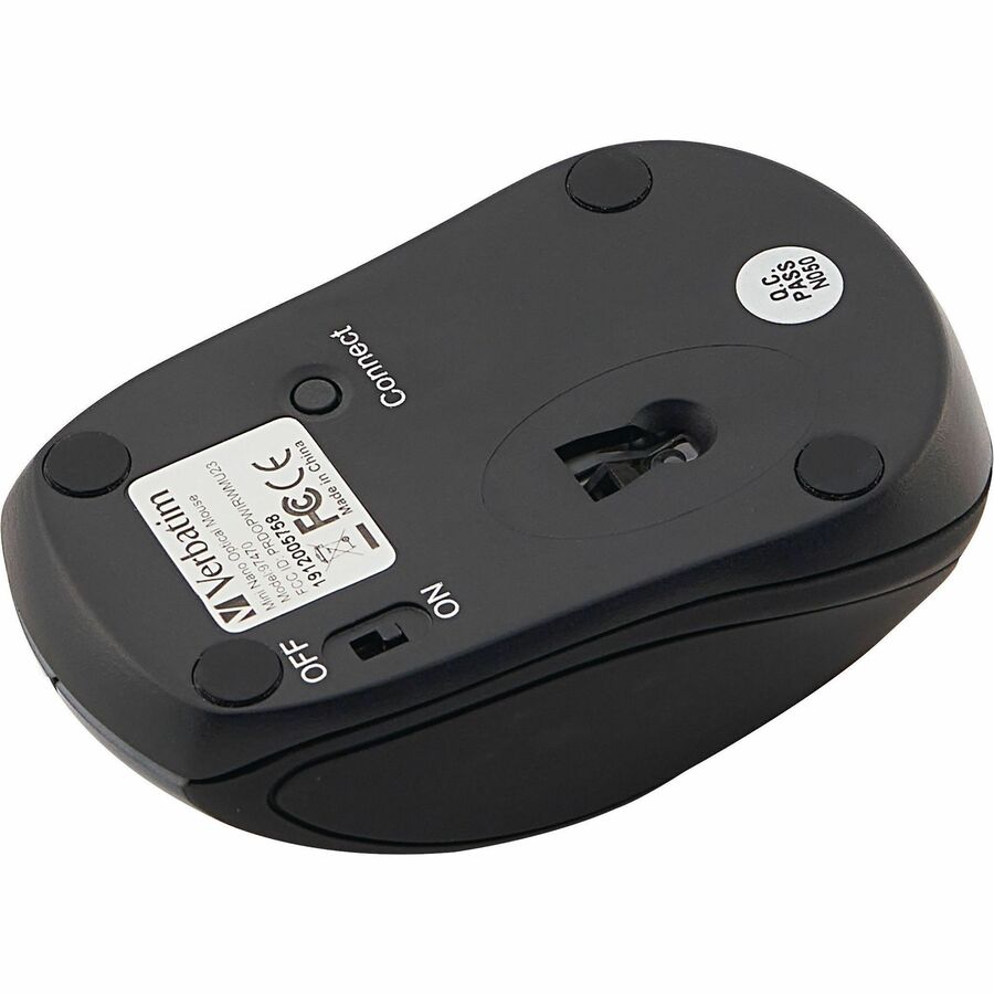 Verbatim Wireless Mini Travel Optical Mouse - Graphite - 97470