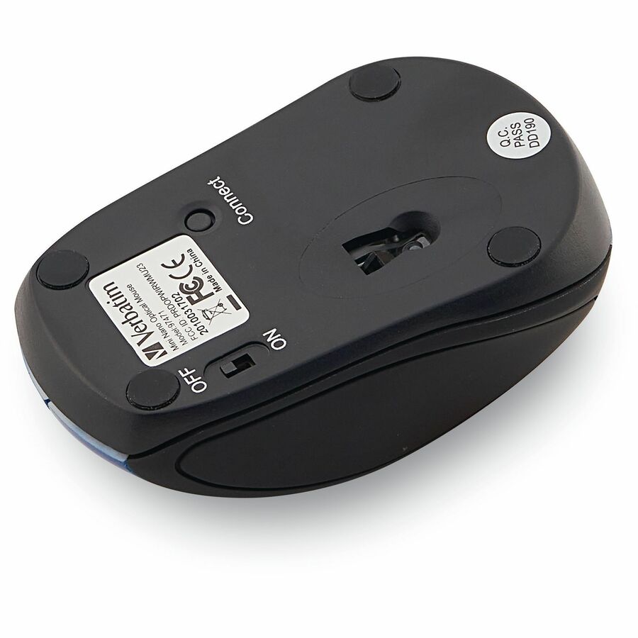 Verbatim Wireless Mini Travel Optical Mouse - Blue - 97471