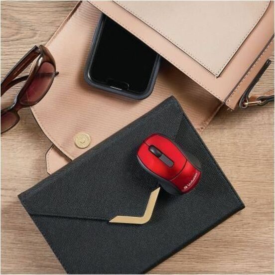 Verbatim Wireless Mini Travel Optical Mouse - Red - 97540