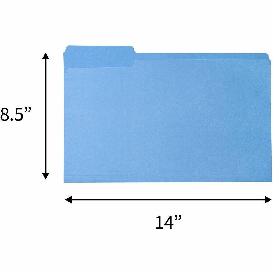 Business Source 1/3 Tab Cut Legal Recycled Top Tab File Folder - 65781