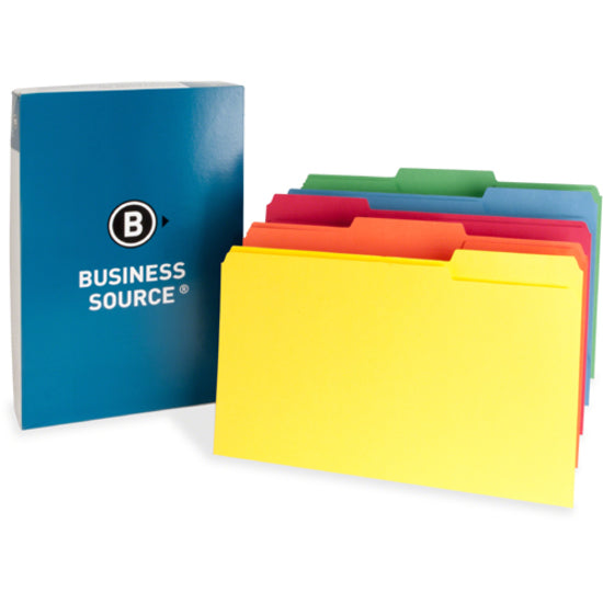 Business Source 1/3 Tab Cut Legal Recycled Top Tab File Folder - 65781