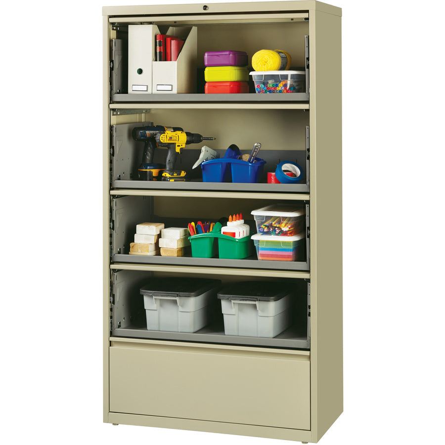 Lorell Fortress Lateral File with Roll-Out Shelf - 43512