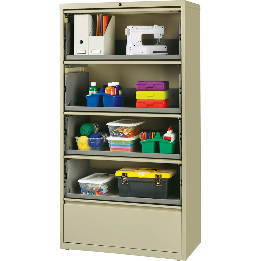 Lorell Fortress Lateral File with Roll-Out Shelf - 43512