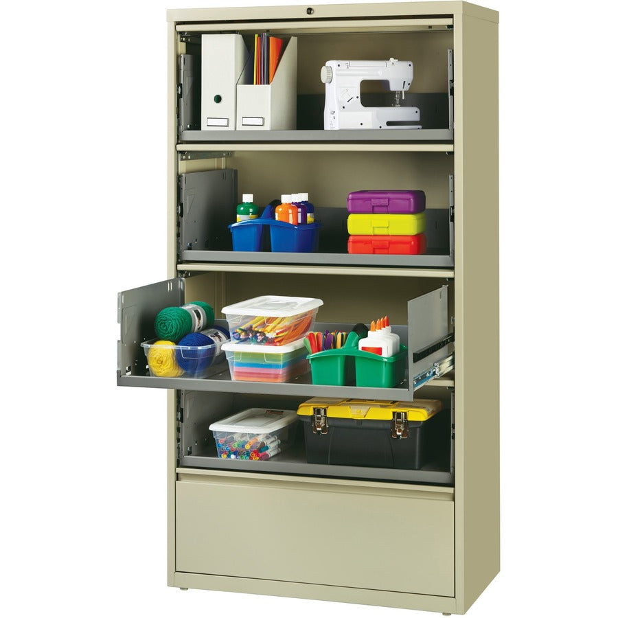 Lorell Fortress Lateral File with Roll-Out Shelf - 43512