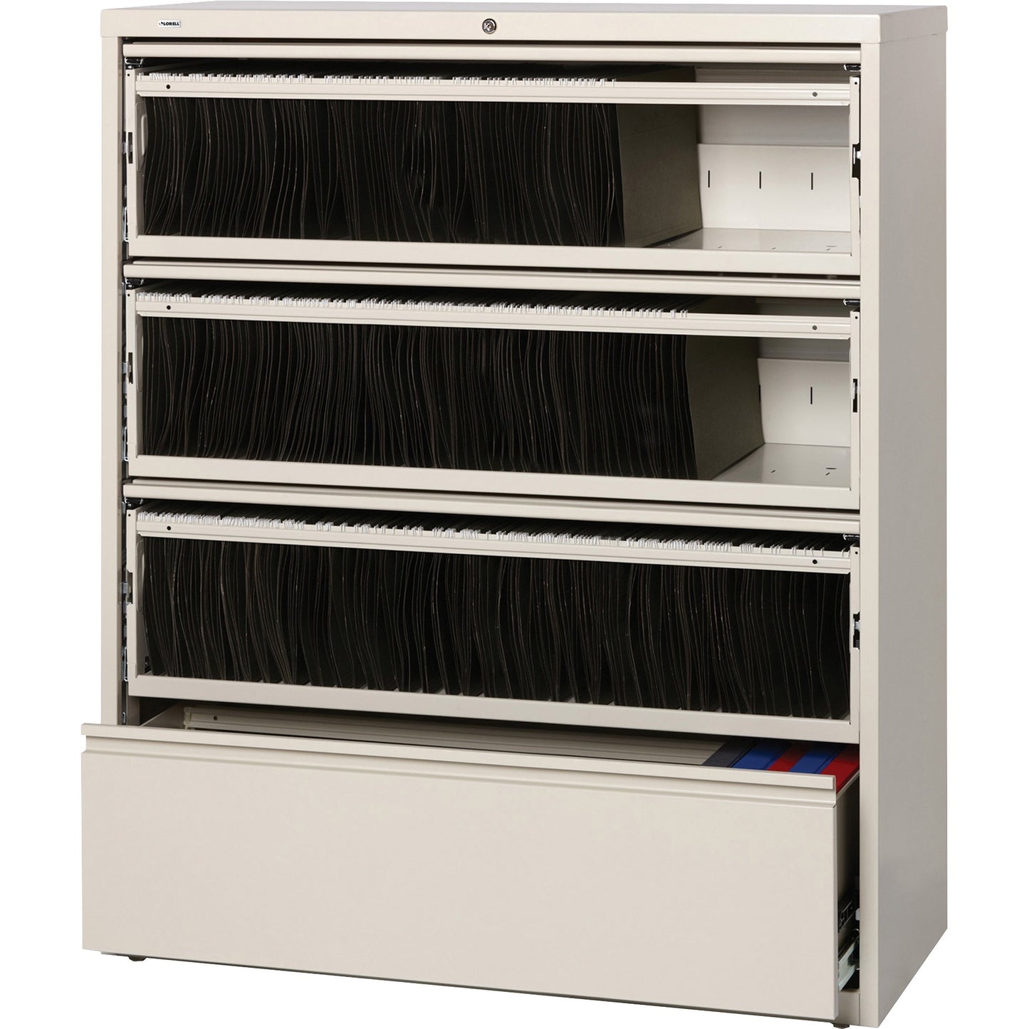 Lorell Fortress Lateral File with Roll-Out Shelf