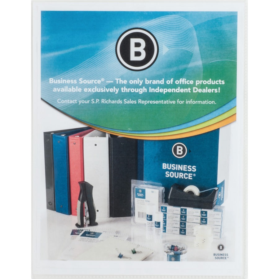 Business Source Full Sheet Top Load Poly Sheet Protectors - 37519