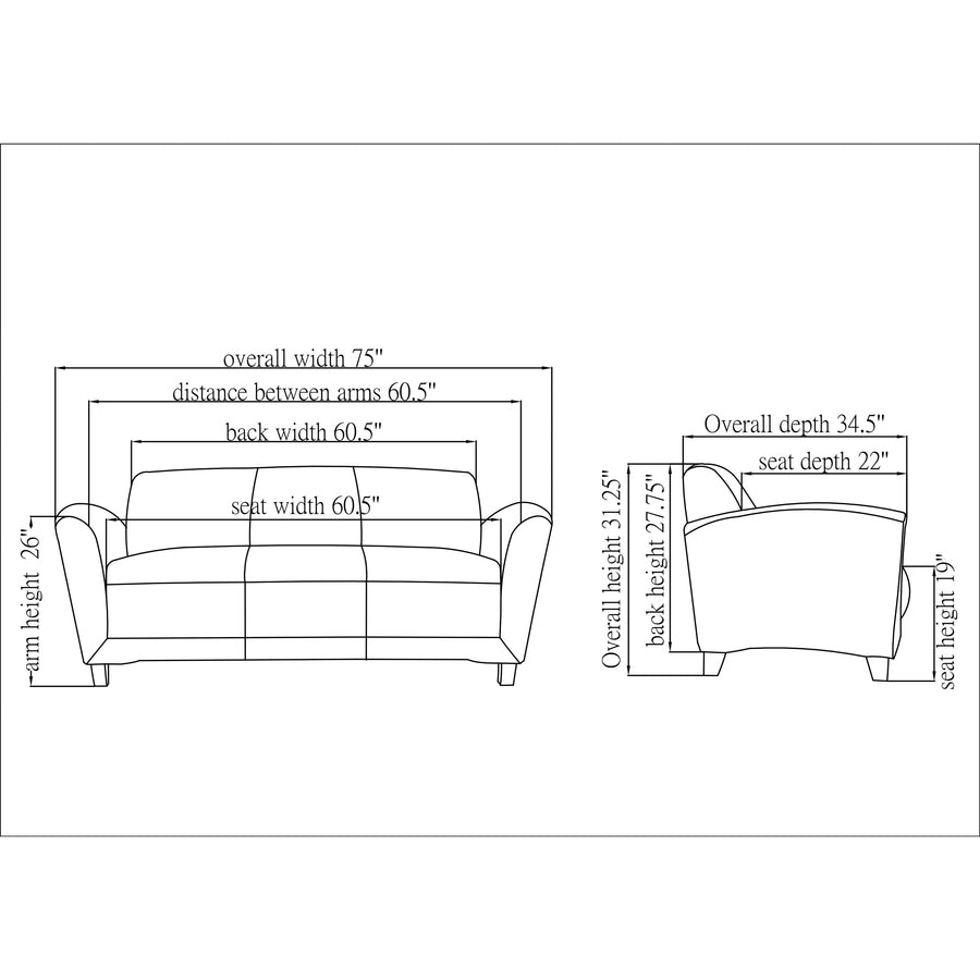 Lorell Accession Reception Sofa - 68950