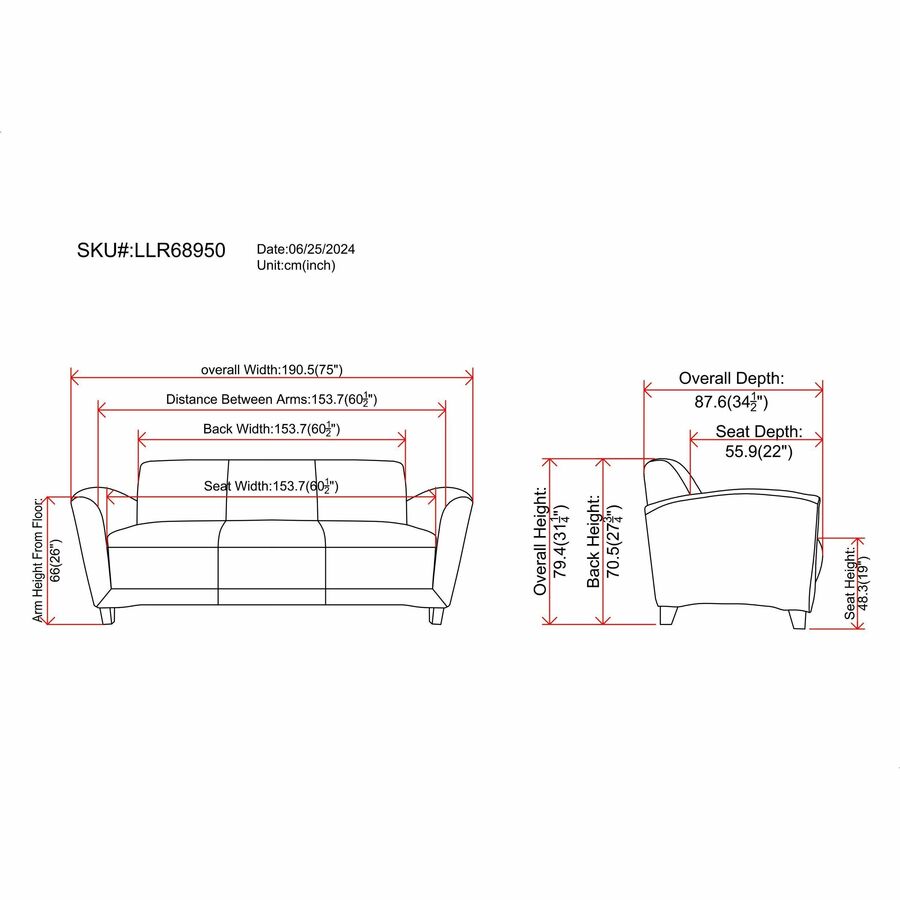 Lorell Accession Reception Sofa - 68950