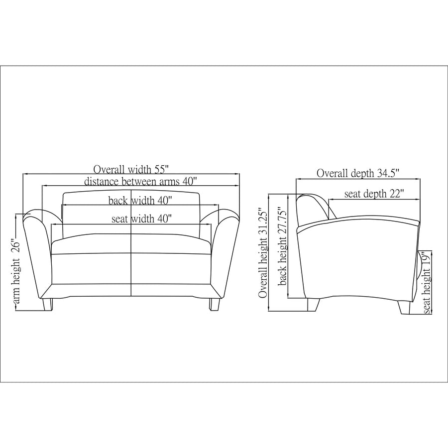 Lorell Accession Reception Loveseat - 68951
