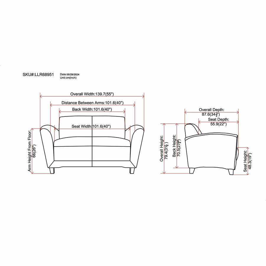 Lorell Accession Reception Loveseat - 68951