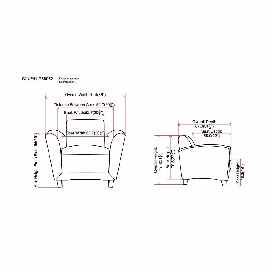 Lorell Accession Club Chair - 68952