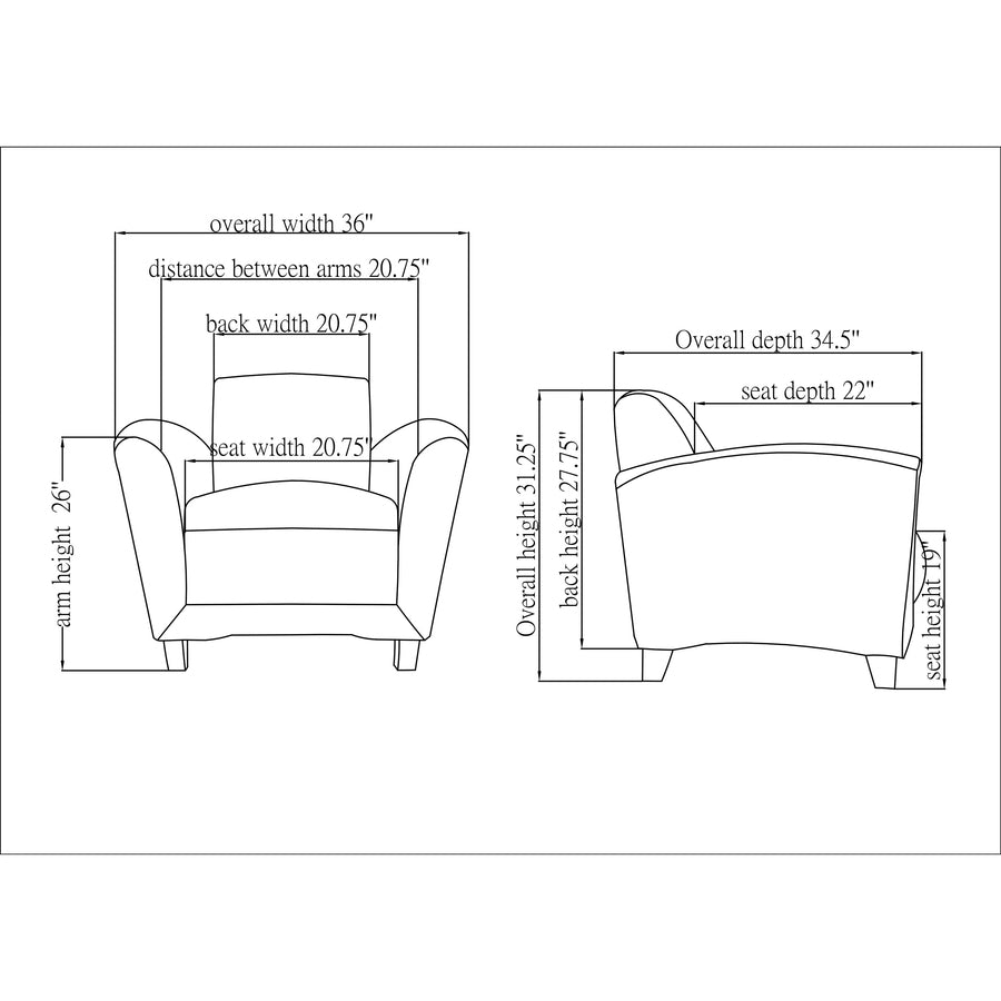 Lorell Accession Club Chair - 68952