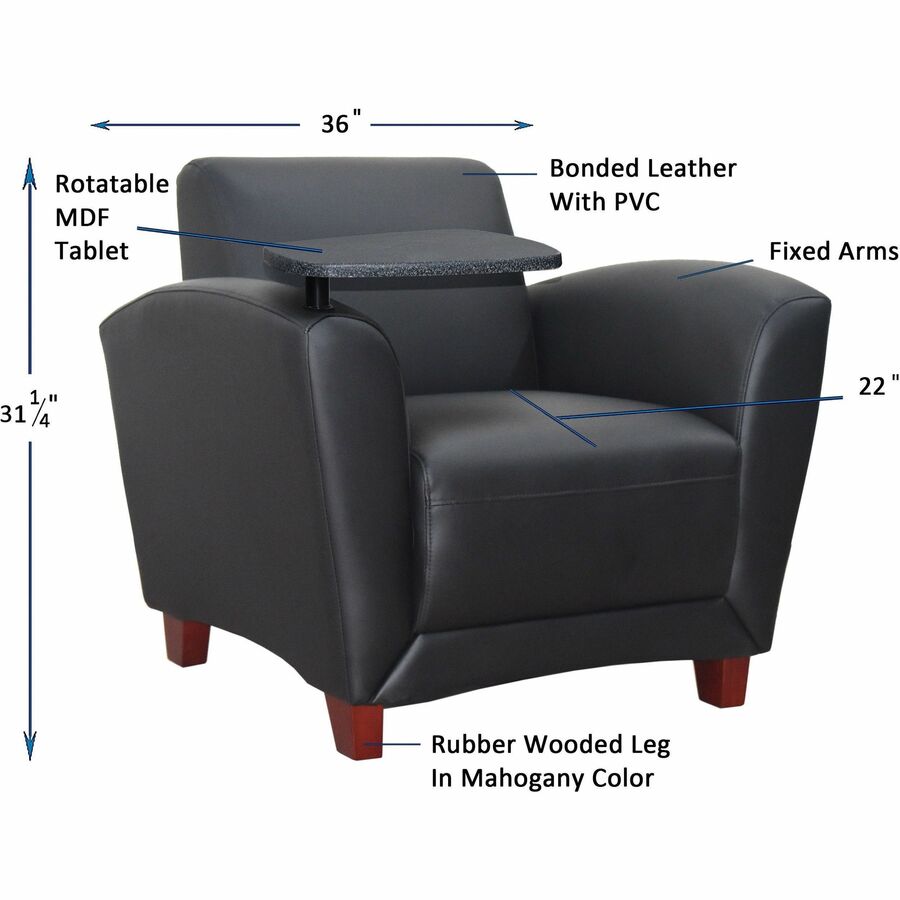 Lorell Accession Club Chair with Tablet Tray - 68953