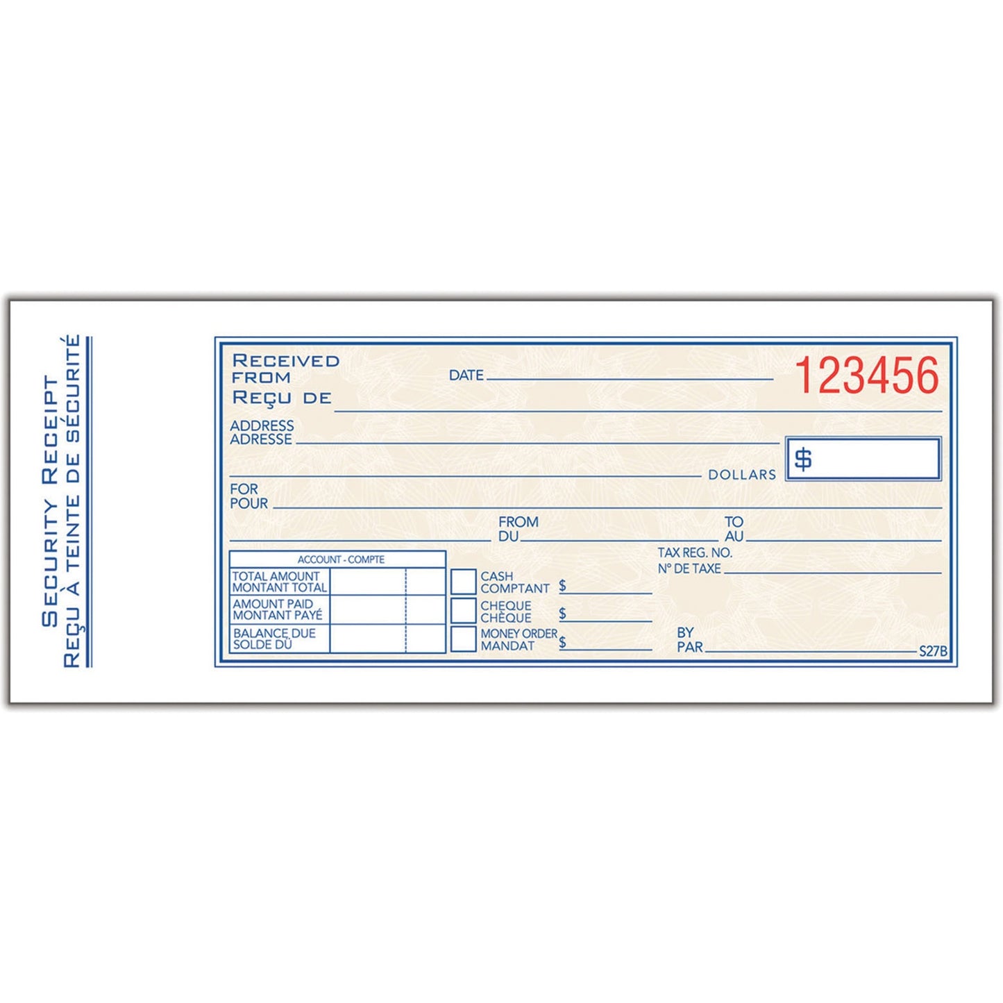 Adams Security Receipt Book