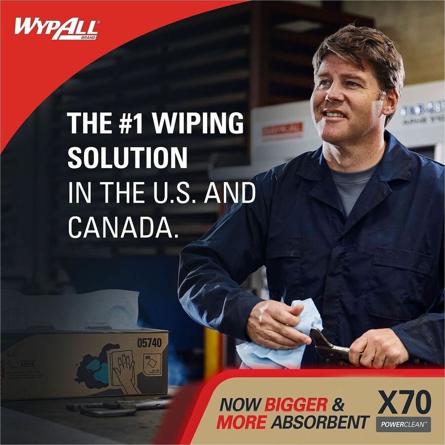 Wypall PowerClean X70 Medium Duty Cloths - Pop-Up Box - 41455