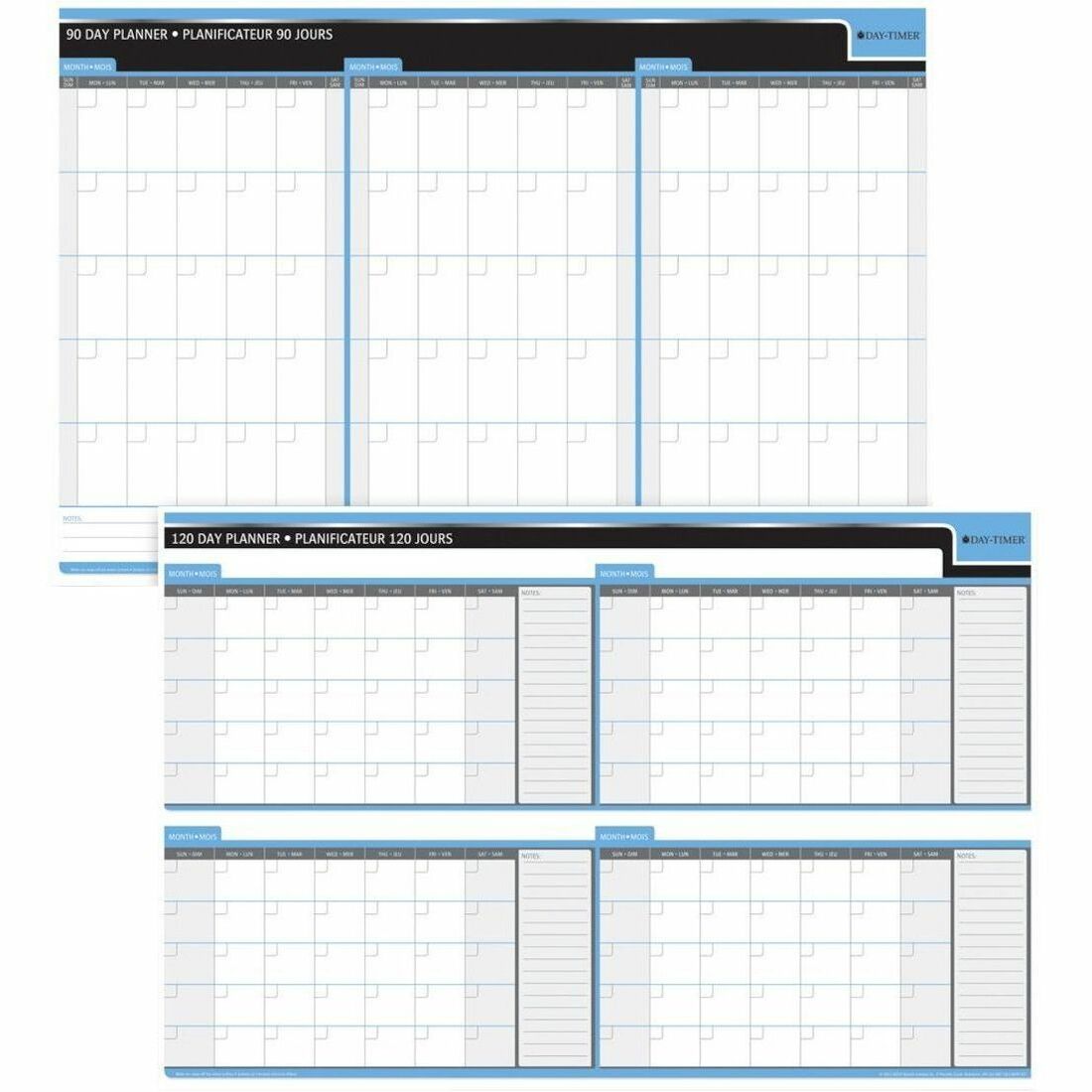 Day-Timer Reversible Flex Planners - Undated, 90/120 Day - Bilingual, 24" x 36"