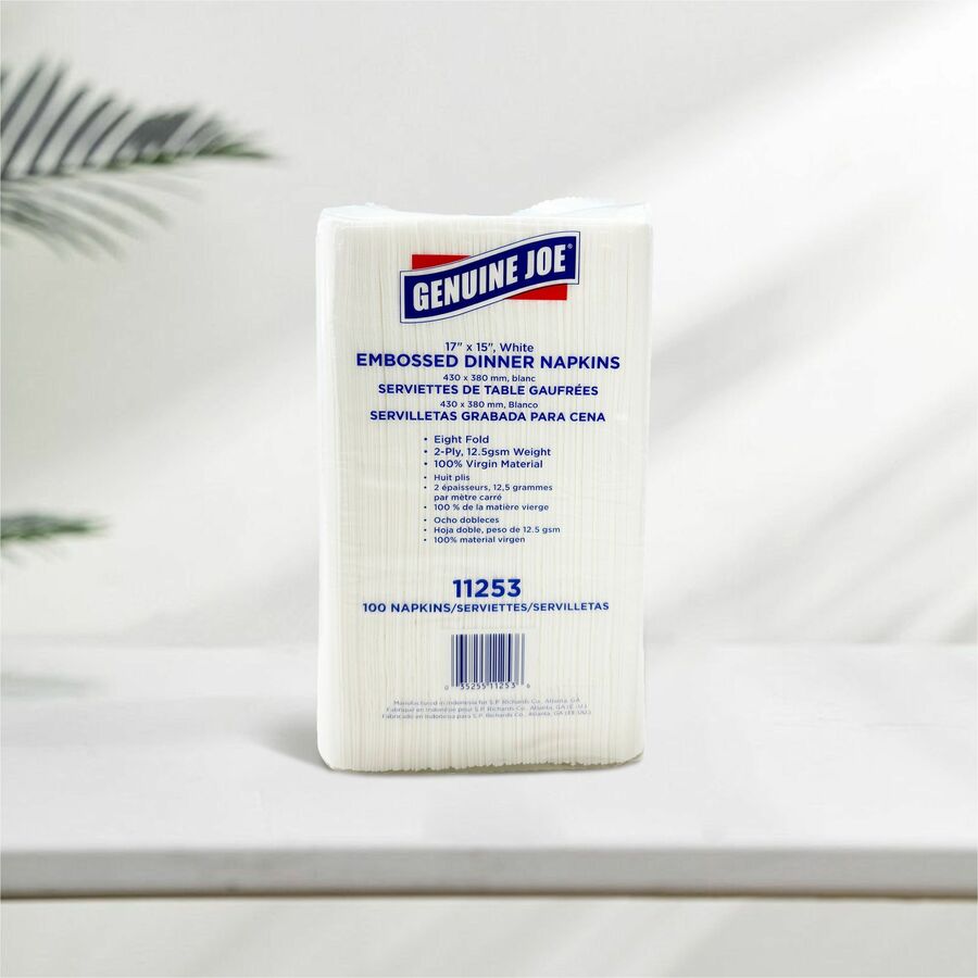 Genuine Joe Embossed Dinner Napkins - 11253