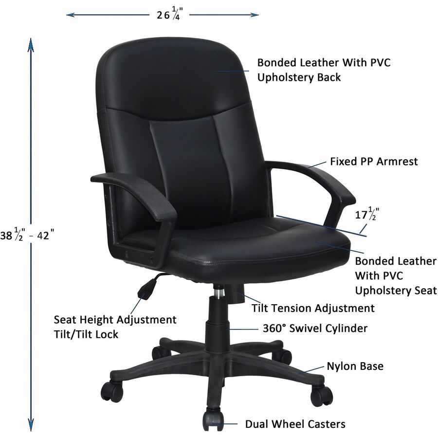 Lorell Managerial Mid-back Chair - 84869