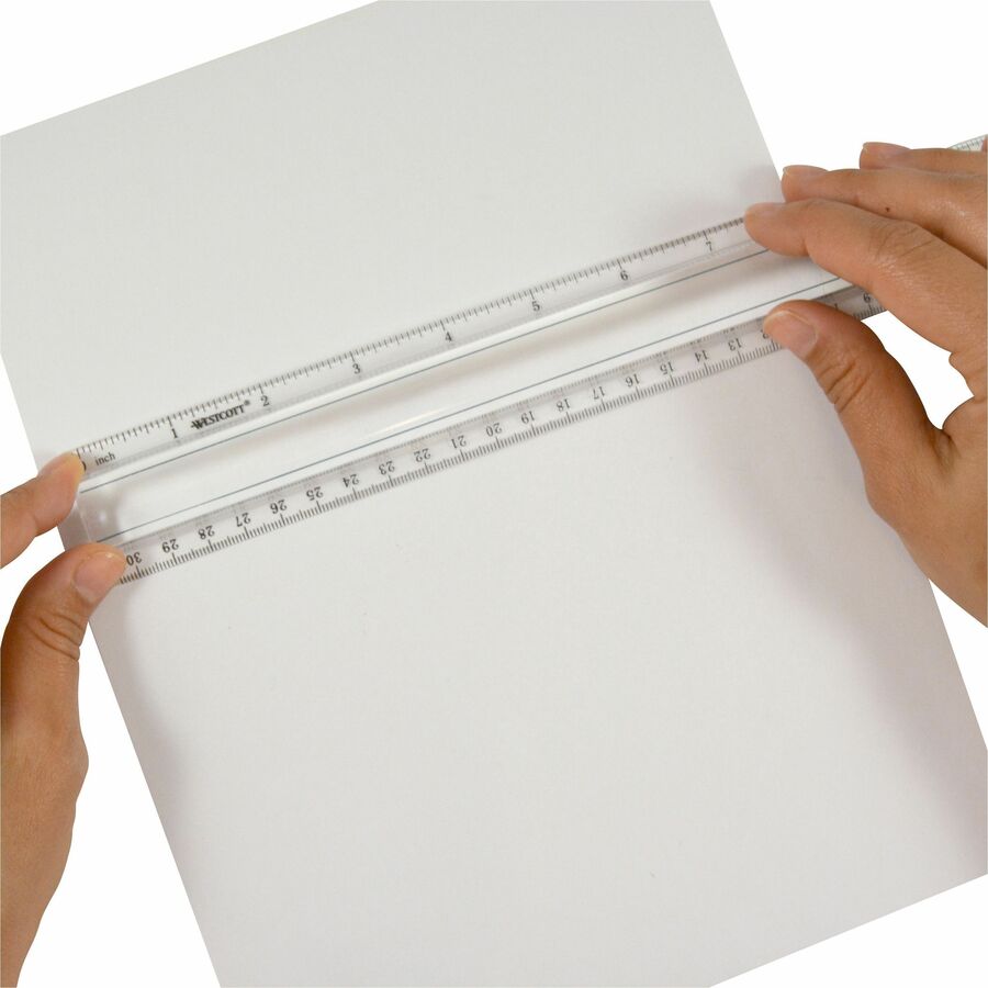 Westcott 12" Clear Magnifying Data Processing Ruler - 15571