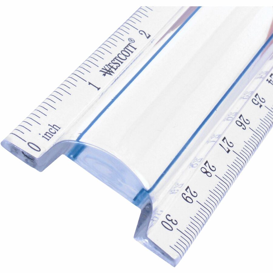 Westcott 12" Clear Magnifying Data Processing Ruler - 15571