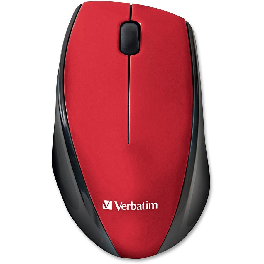 Verbatim Wireless Notebook Multi-Trac Blue LED Mouse - Red - 97995