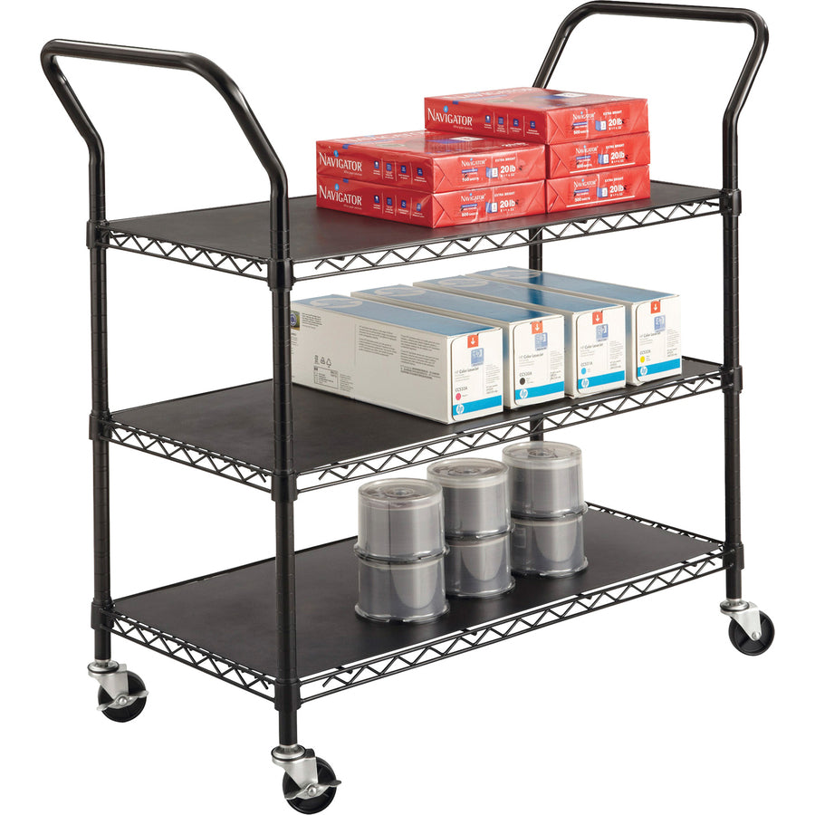 Safco 3-shelf Wire Utility Cart - 5338BL