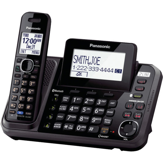 Panasonic KX-TG9541B DECT 6.0 1.90 GHz Cordless Phone - Wall Mountable - Black