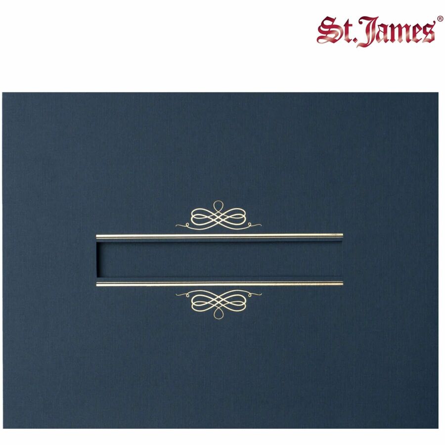 St. James® Certificate Holders with Window, Linen, Navy Blue, Pack of 5, 83538 - 83538